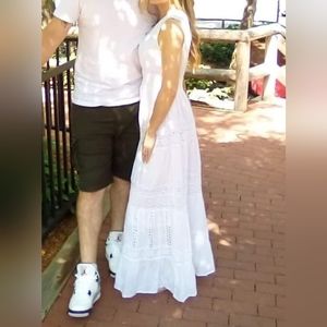 Boho white maxi dress